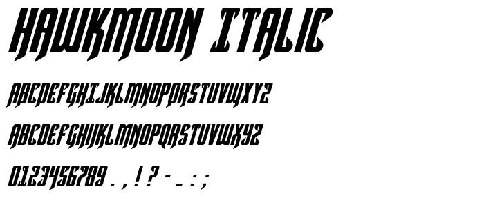 Hawkmoon Italic font